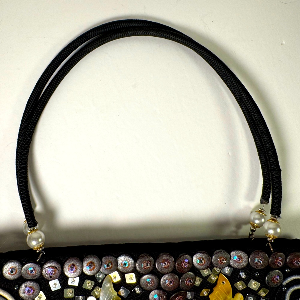 Mido Collection Black Beaded Shoulder Bag - Picture 5 of 12